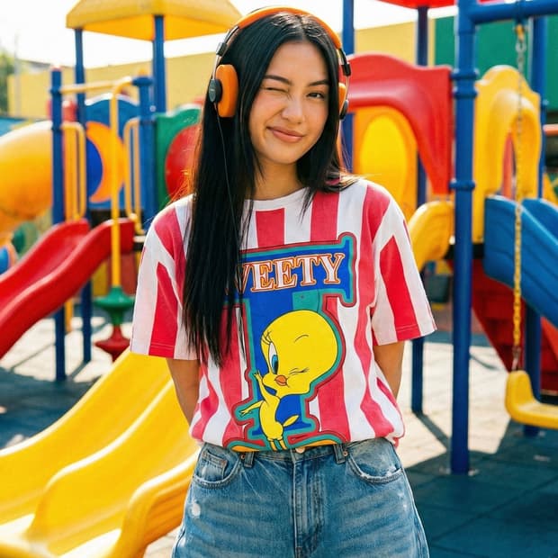 96s Tweety Pink Stripe “candy” - Onesize