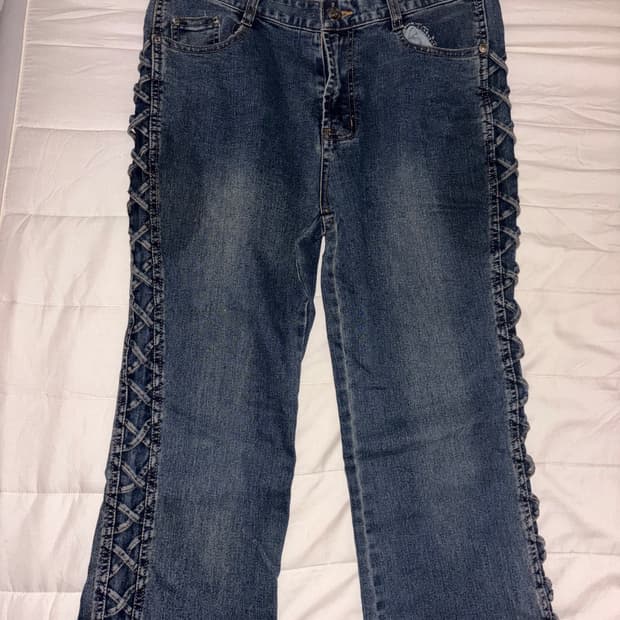 와투케 y2k 로우라이즈 청바지 