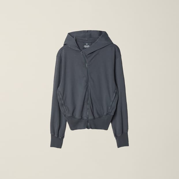 EE 커브드 후드집업 차콜 L
