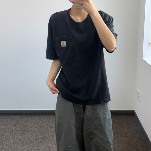 Carhartt 칼하트 원포켓 블랙 반팔
