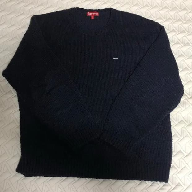 [XL] 24ss 슈프림 부클 스몰 박스 스웨터 니트 네이비