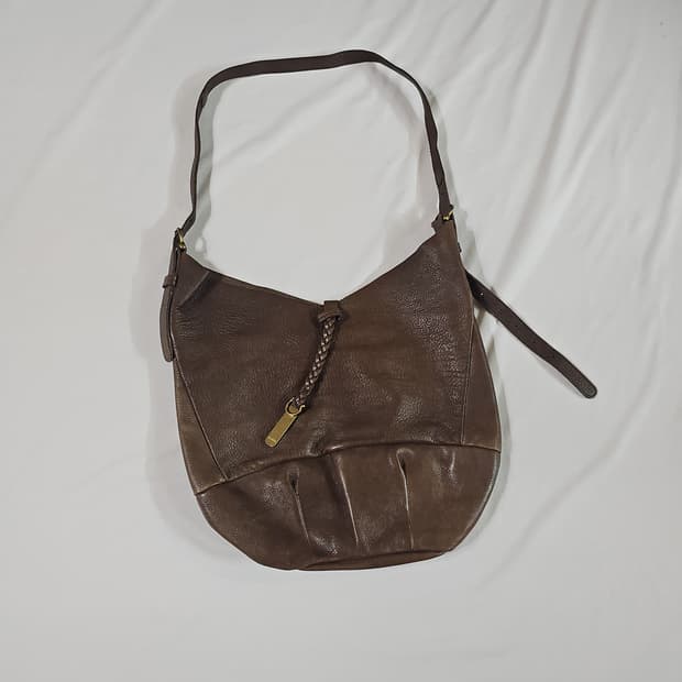 SCAPA 빈티지 보헤미안 가죽 레더 호보백 숄더백