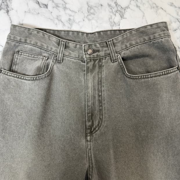 벨리에 트루 와이드 데님팬츠-빈티지 카키 s