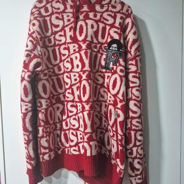 Fubu 후부 y2k 빈티지 모노그램 니트 후드티 00s