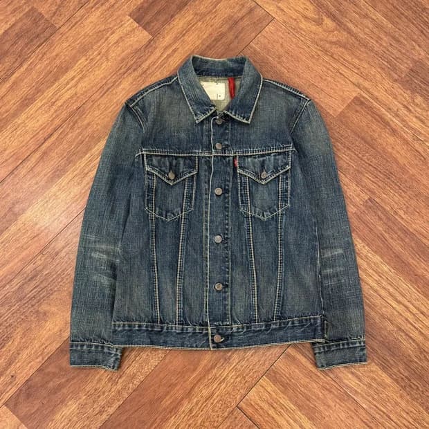 M 리바이스 redloop 레드룹 워싱 데님 청자켓 