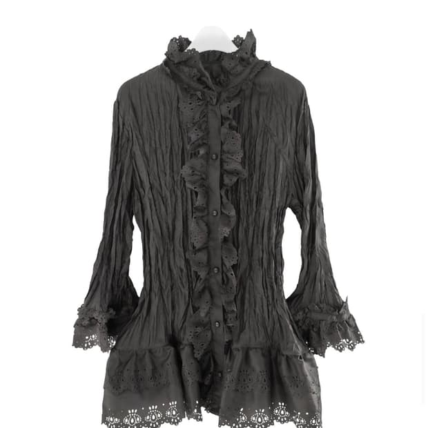 Eonts Thornel Punching Blouse - Charcoal