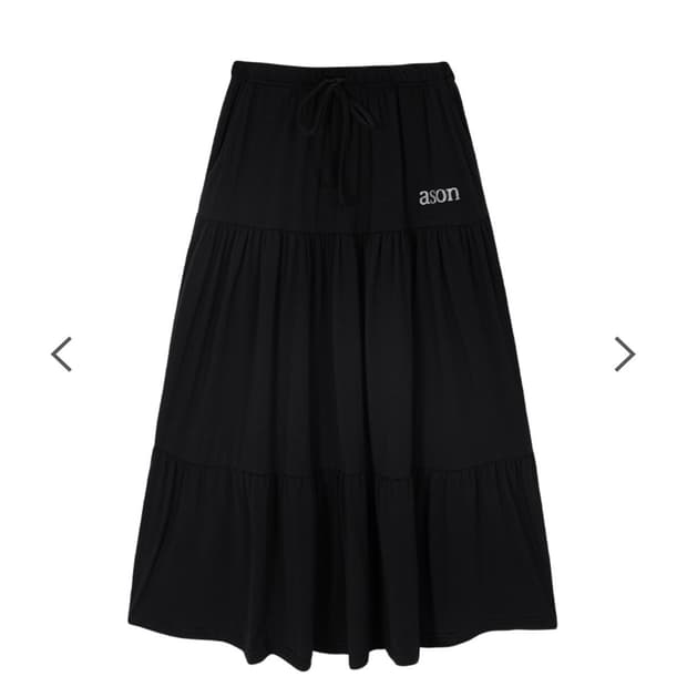 애즈온 AMY LONG SKIRT / BLACK