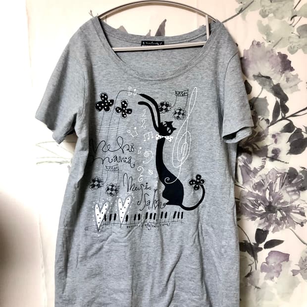 빈티지 모리걸 반팔 큐빅 프린팅 티셔츠