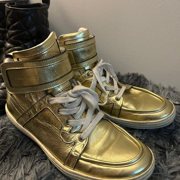 Pierre Hardy Leather High Top Gold