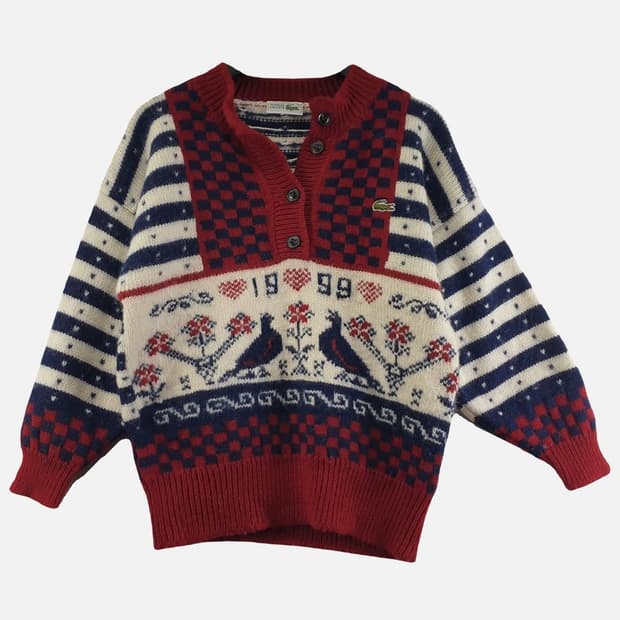 라코스테 다채색 여자 니트 FREE N4973
