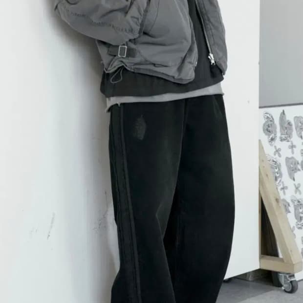 [3] 폴리테루 리빌드 코듀로이 고시마 팬츠 블랙 브라운 페이디드