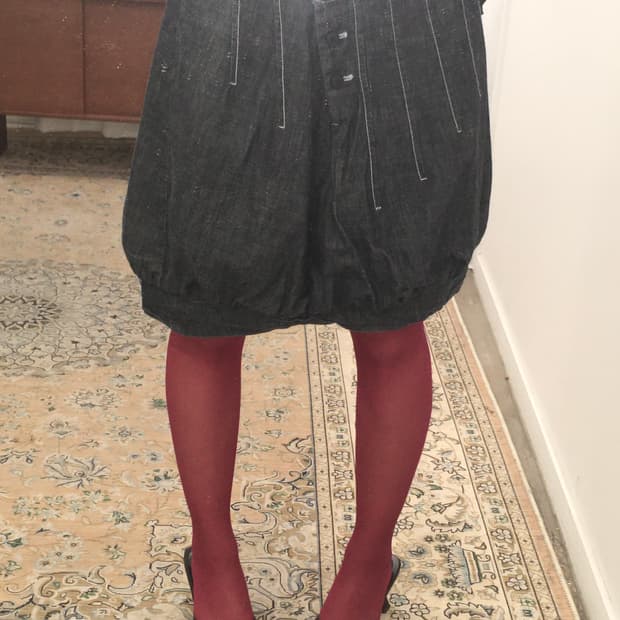 벌룬핏 데님 스커트