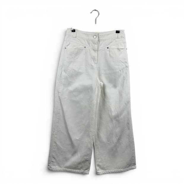 (F) 시스템 진스 우먼스 와이드 데님 팬츠 화이트