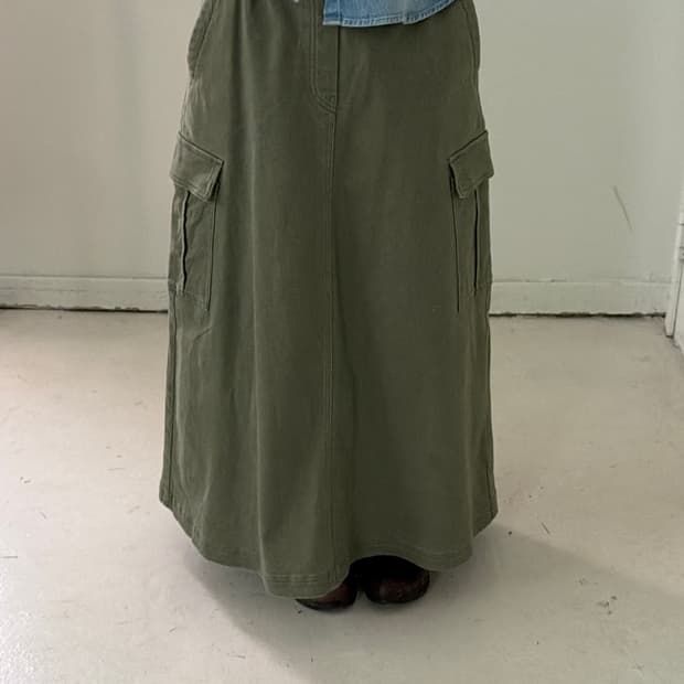 일본빈티지 카고 롱스커트 