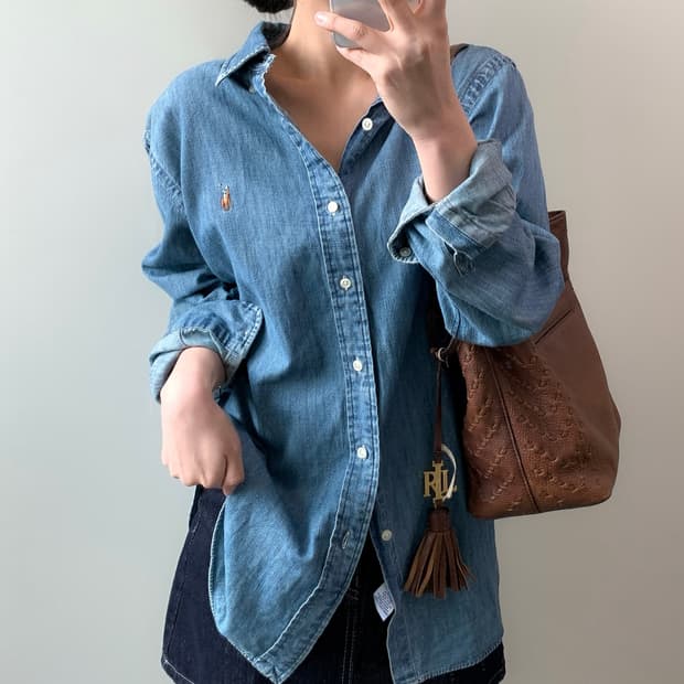 폴로 샴브레이 셔츠 