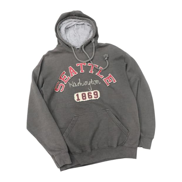 Point Sportswear 시애틀 워싱턴 아플리케 후드 티셔츠 M