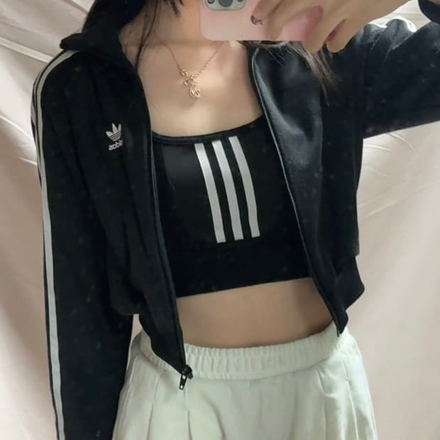 아디다스 져지+브라탑 셋업