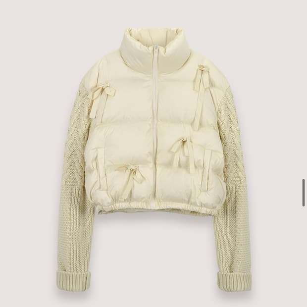 Thetis 더티스 KNIT MIX RIBBON 니트 패딩