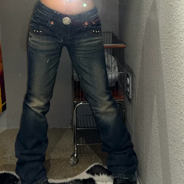 레드페퍼 부츠컷 로우라이즈 데님팬츠