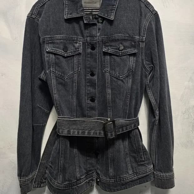 마시모 두띠 벨트 데님 블랙 자켓 S사이즈