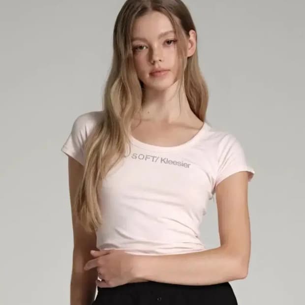 클리시어 글로우 루틴 핑크 반팔티셔츠 핑크