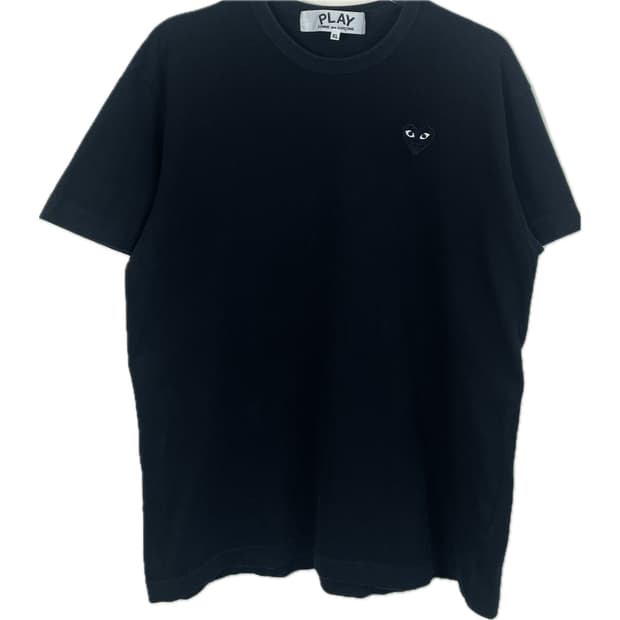 [XL] 꼼데가르송 블랙 하트 와펜 반팔 티셔츠 