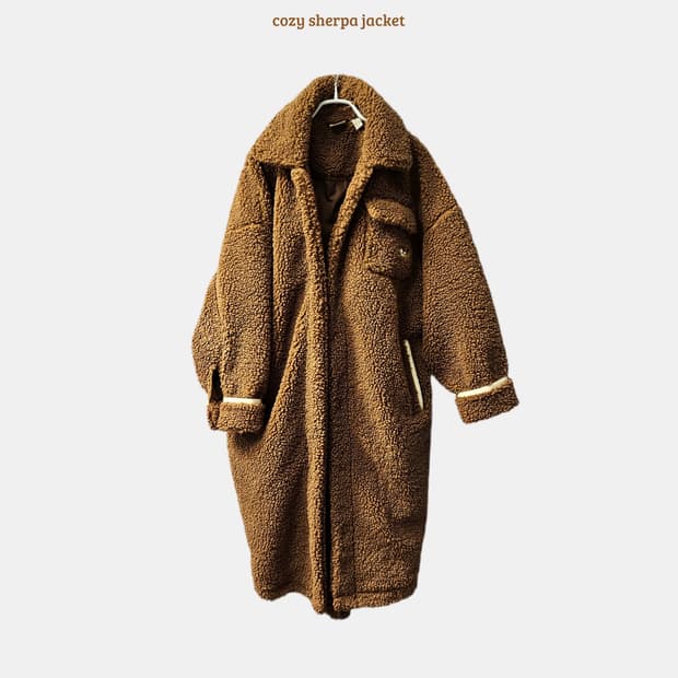 아디다스 쉐르파 롱 뽀글이 자켓 브라운 제니착용