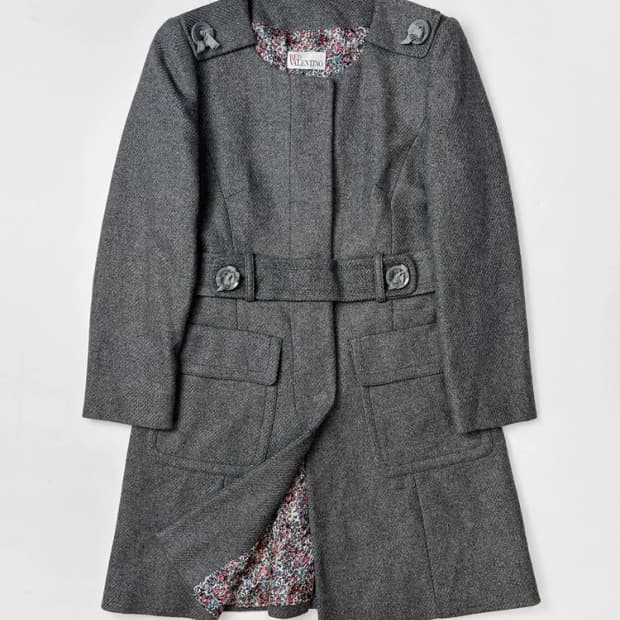 발렌티노 오리지널 울 헤링본 코트 PN5422