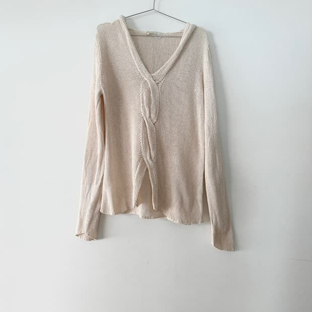 MAX MARA cable hoody knit / cream