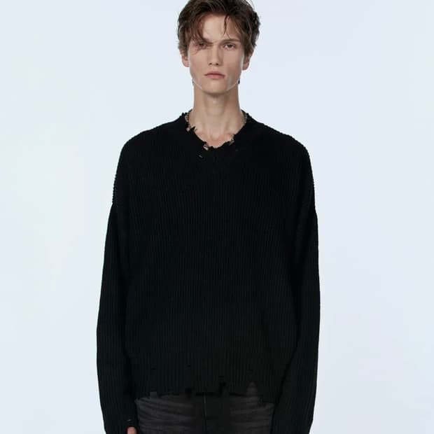 우알롱 데미지 니트