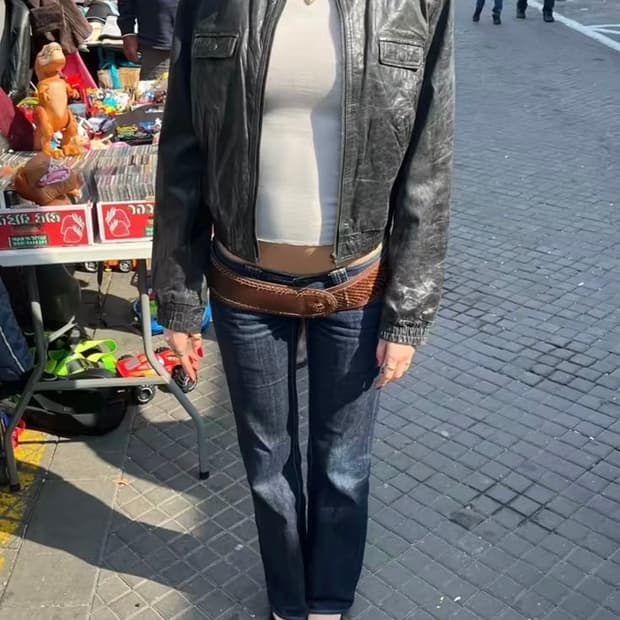 지퍼 디테일 레더자켓 