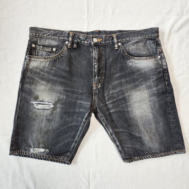 00s swagger half denim pants