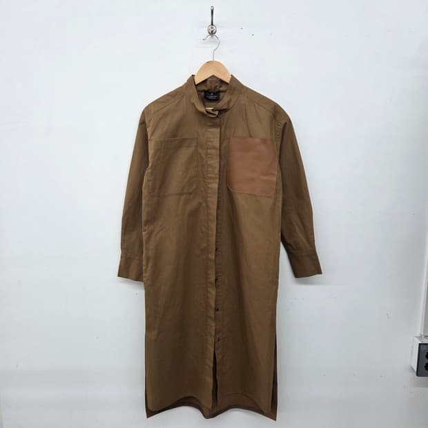 LANVIN 셔츠 롱 트렌치코트 브라운 여XL