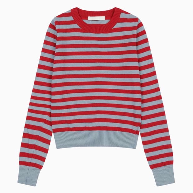 오헤시오 니트 CASHMERE STRIPE KNIT, BLUE RED