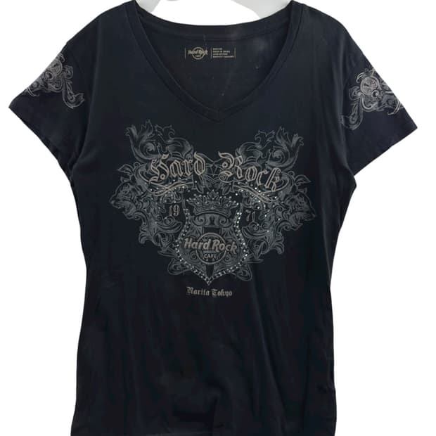 하드락카페 Y2K 프린팅 딱붙 슬리브1284