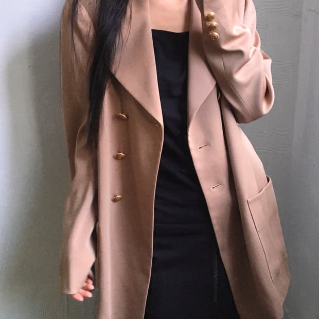 Celine 셀린느 핑크베이지 울 실크 혼방 블레이저