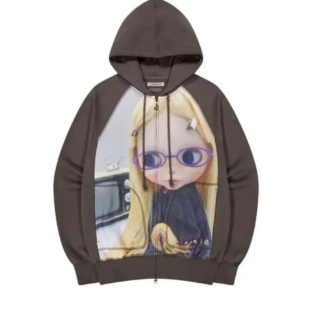 코이세이오 X 브라이스 그래픽 집업 후디 브라운