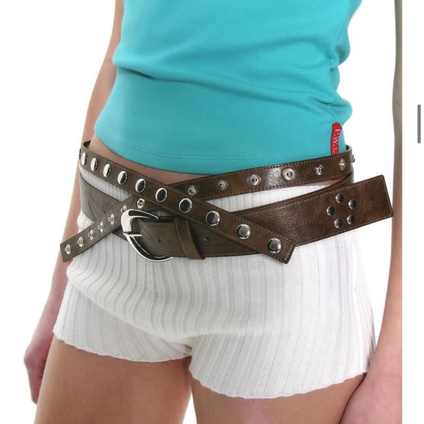 파르티멘토우먼 3WAY DOUBLE LAYERED BELT BROWN
