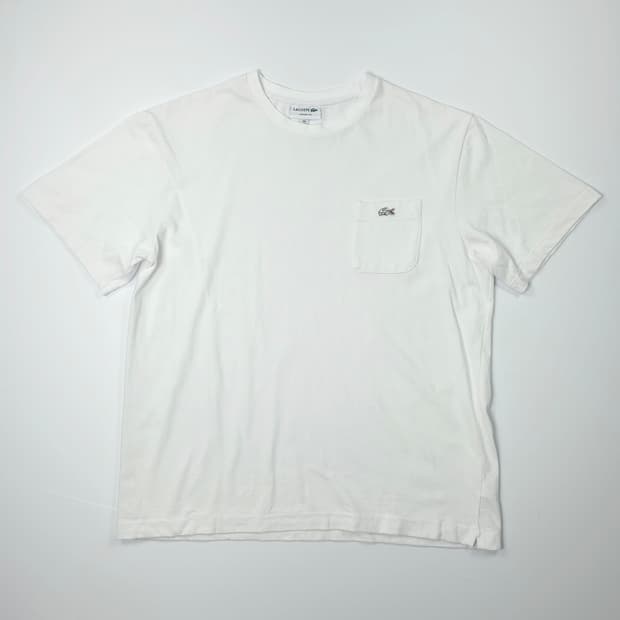 라코스테 클래식핏 포켓 코튼 티셔츠 화이트 (XL)