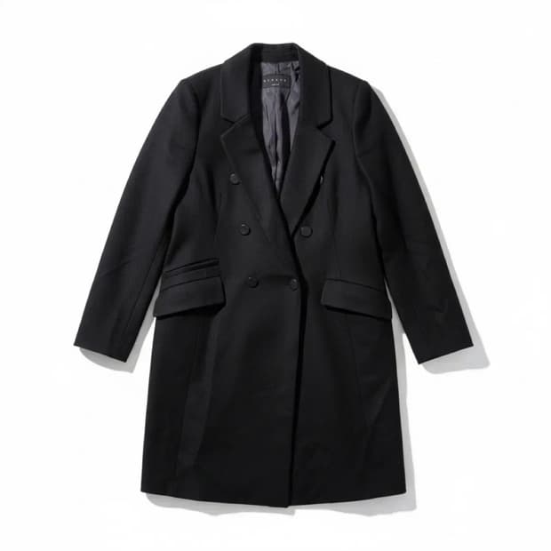 시슬리 블랙 더블 버튼 코트 42
