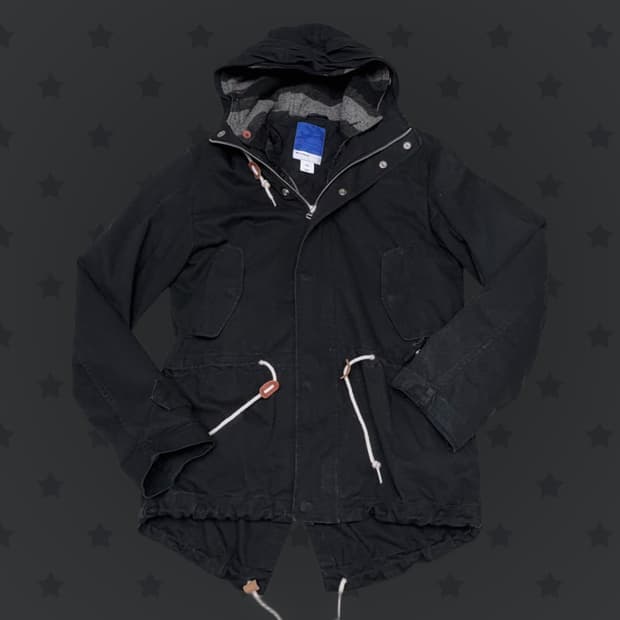 아디다스 핀터깔 한정 아카이브 떡코 포인트 탈부착 블랙 조절 패딩 