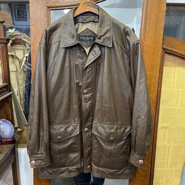 90's YSL 레더  카코트