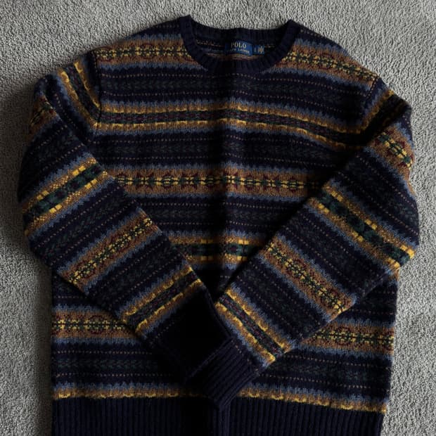 폴로 랄프로렌 페어아일 울 니트 L