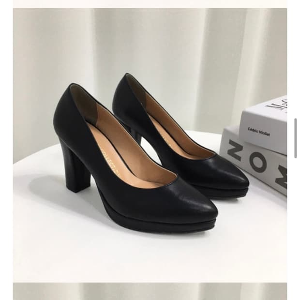 국산 스틸레토 가보시 통굽 펌프스 힐