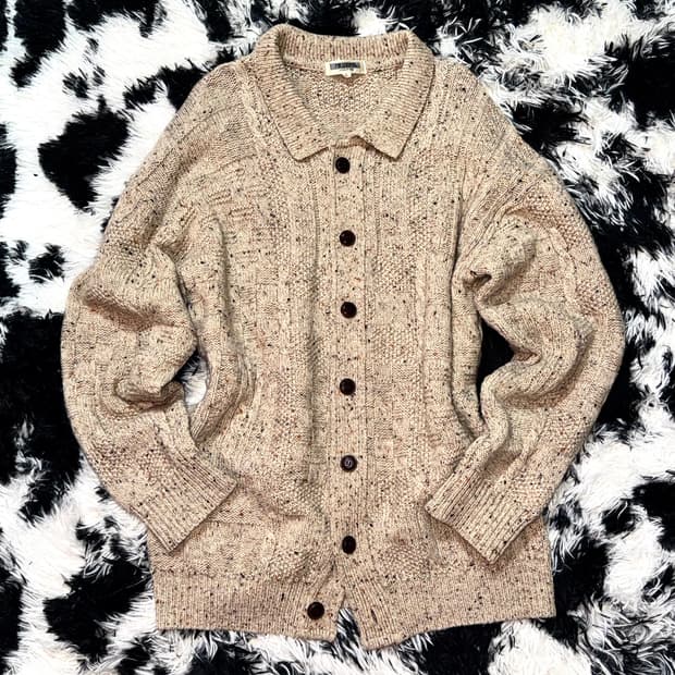 VINTAGE 케이블 패턴 니트 가디건