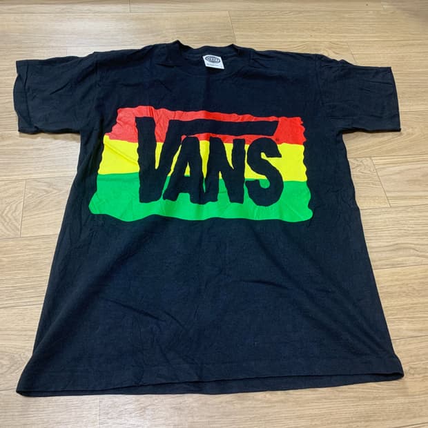 L/USA제 90s 반스(VANS) 레게 라스타 빅로고 싱글스티치 반팔