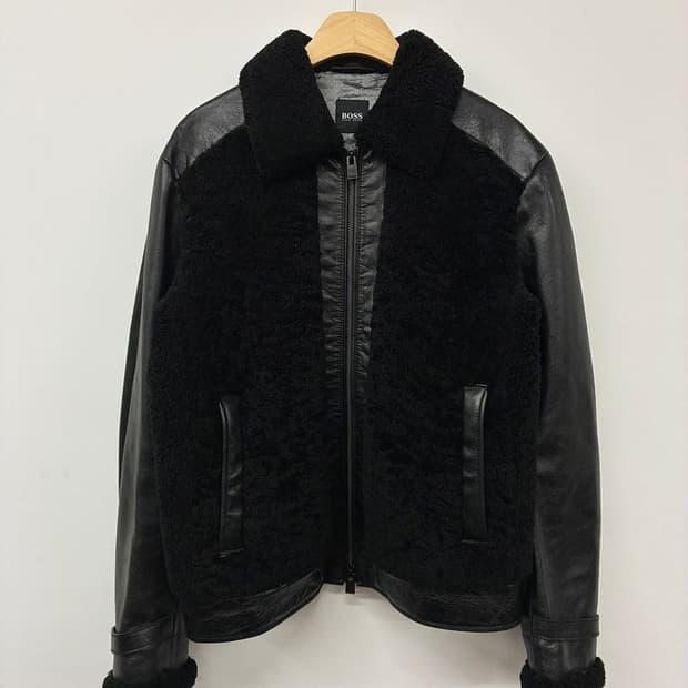 휴고보스 BOSS 시어링 믹스 레더 자켓 PN9774