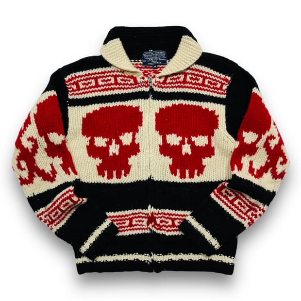 WILLPIPS 90s wool Skull Cowichan Jacket