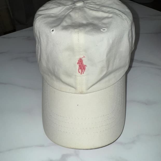 폴로 랄프로렌 빈티지 화이트 핑크 볼캡