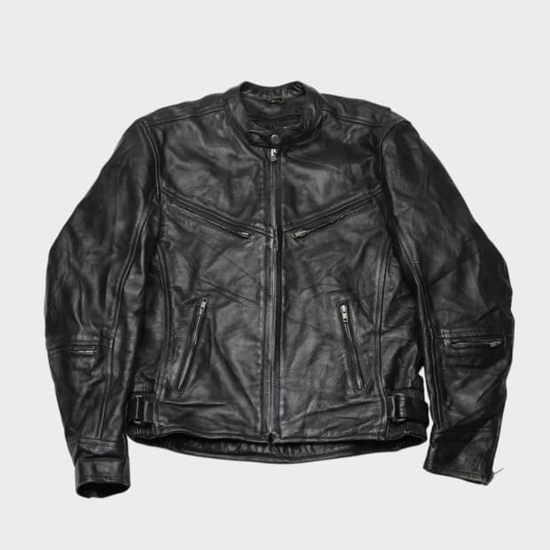 [M] 빈티지 굿럭 소가죽 바이커 자켓